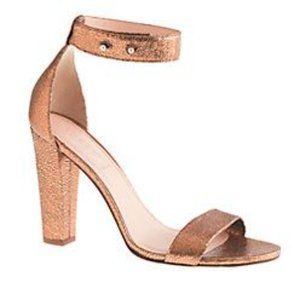 New Metallic J. Crew Lanie Stacked Heel, sz 10